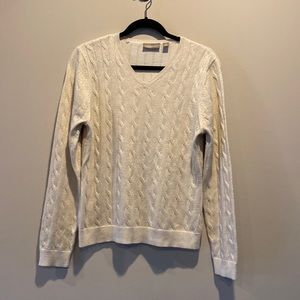 Croft and Barrow ivory with gold thread throughout sweater